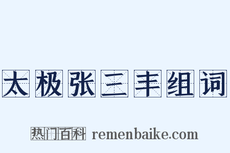 太极张三丰组词是什么意思的图片